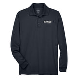 CORE365 Men's Pinnacle Performance Long Sleeve Piqué Polo with Greif Embroidered Logo