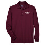 CORE365 Men's Pinnacle Performance Long Sleeve Piqué Polo with Greif Embroidered Logo