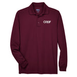 CORE365 Men's Pinnacle Performance Long Sleeve Piqué Polo with Greif Embroidered Logo