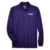 CORE365 Men's Pinnacle Performance Long Sleeve Piqué Polo with Greif Embroidered Logo