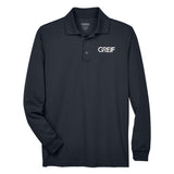 CORE365 Men's Pinnacle Performance Long Sleeve Piqué Polo with Greif Embroidered Logo
