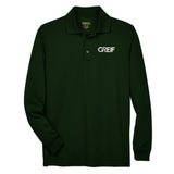CORE365 Men's Pinnacle Performance Long Sleeve Piqué Polo with Greif Embroidered Logo