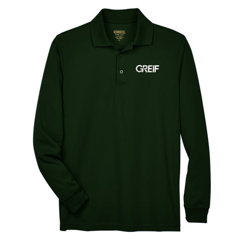 CORE365 Men's Pinnacle Performance Long Sleeve Piqué Polo with Greif Embroidered Logo