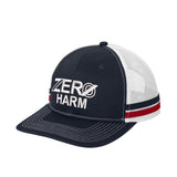 Zero Harm - Boné Trucker Snapback de Duas Listras com Logotipo Bordado