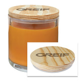 Greif® - 14oz Scented Glass Candle with Wooden Lid Engraving