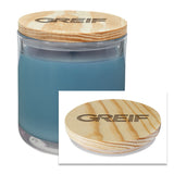 Greif® - 14oz Scented Glass Candle with Wooden Lid Engraving