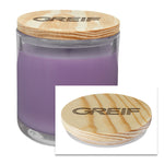 Greif® - 14oz Scented Glass Candle with Wooden Lid Engraving