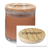 Greif® - 14oz Scented Glass Candle with Wooden Lid Engraving