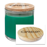 Greif® - 14oz Scented Glass Candle with Wooden Lid Engraving