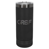 GREIF 22 oz. Ghost Black ION-Plated Skinny Tumbler with Slider Lid