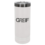 GREIF 22 oz. Ghost Black ION-Plated Skinny Tumbler with Slider Lid