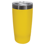 Copo térmico GREIF Polar Camel® de 20 oz (591 ml) com revestimento iônico, na cor amarela/preta fantasma.