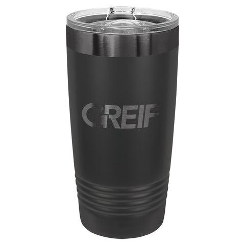 GREIF 20oz Ghost Black ION-Plated Tumbler with Slider Lid