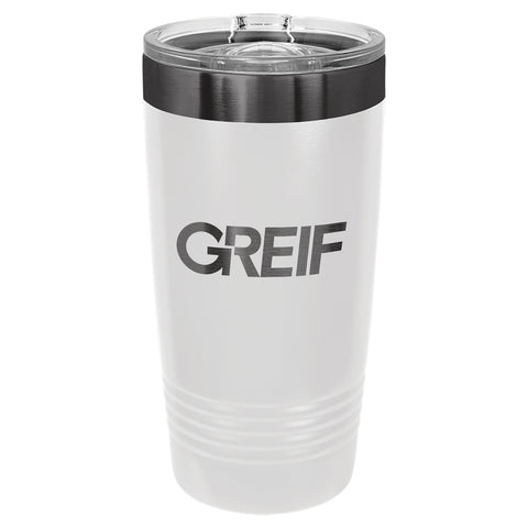 GREIF Polar Camel 20 oz. White/Ghost Black Ringneck Tumbler with Slider Lid