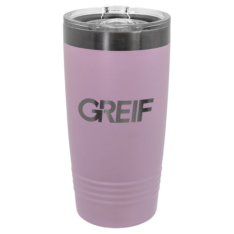 GREIF Polar Camel 20 oz. Moody Lilac/Ghost Black ION-Plated Ringneck Tumbler with Slider Lid