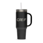 Greif® 40 oz Stainless Steel Handle Tumbler with Flip Lid and Straw