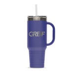 Greif® 40 oz Stainless Steel Handle Tumbler with Flip Lid and Straw