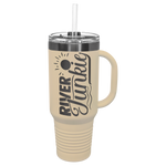 GREIF 40 oz. LIMITED EDITION 2025 Ghost Black ION-Plated Travel Mug with Handle & Straw