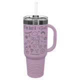 GREIF 40 oz. LIMITED EDITION 2025 Ghost Black ION-Plated Travel Mug with Handle & Straw