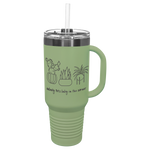 GREIF 40 oz. LIMITED EDITION 2025 Ghost Black ION-Plated Travel Mug with Handle & Straw