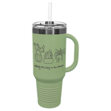 GREIF 40 oz. LIMITED EDITION 2025 Ghost Black ION-Plated Travel Mug with Handle & Straw