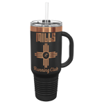 GREIF 40 oz. Rose Gold Black ION-Plated Travel Mug with Handle & Straw