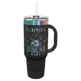 GREIF 40oz Prismatic Effect ION-Plated Travel Mug with Handle & Straw