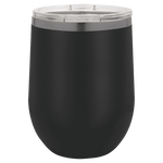 GREIF 12oz Ghost Black ION-Plated Stemless Wine Tumbler with Lid