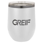 GREIF 12oz Ghost Black ION-Plated Stemless Wine Tumbler with Lid