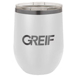 GREIF 12oz Ghost Black ION-Plated Stemless Wine Tumbler with Lid