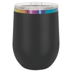 GREIF 12oz Prismatic Effect ION-Plated Stemless Wine Tumbler with Lid