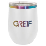 GREIF 12oz Prismatic Effect ION-Plated Stemless Wine Tumbler with Lid