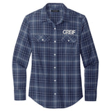 Port Authority Ladies Long Sleeve Ombre Plaid Shirt