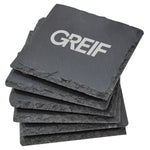 Greif® 6 Piece Slate Coaster Set with Engraved Logo