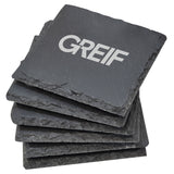 Greif® 6 Piece Slate Coaster Set with Engraved Logo