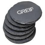 Greif® 4" Round Slate Coaster Set-6 Piece