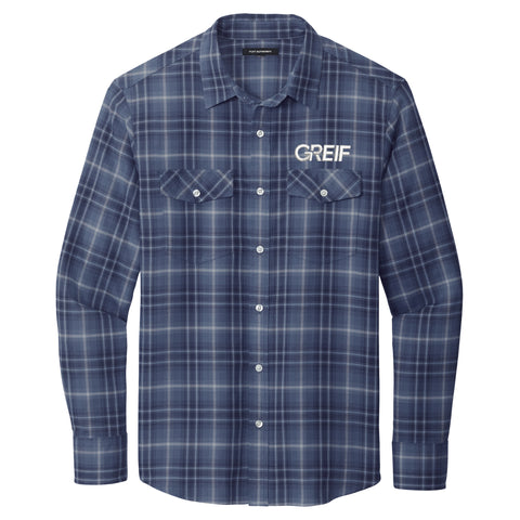 Port Authority Long Sleeve Ombre Plaid Shirt