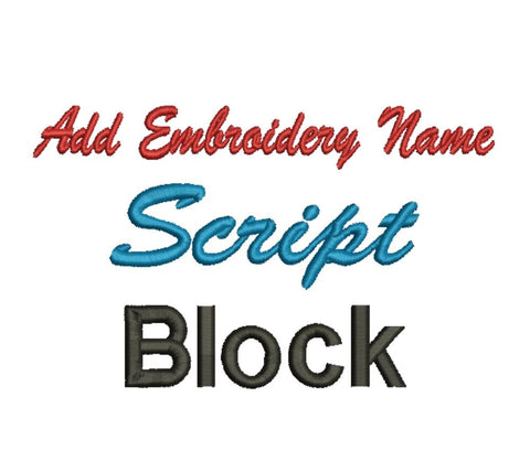 ADD Embroidery Name