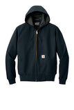 Front View of DarkNavy Carhartt Thermal-Lined Duck Active Jac. CT106678