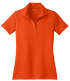 Front View of Deep Orange Sport-Tek Women's Micropique Sport-Wick Polo. LST650