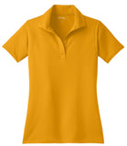 Front View of Gold Sport-Tek Women's Micropique Sport-Wick Polo. LST650