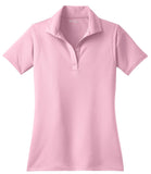 Front View of Light Pink Sport-Tek Women's Micropique Sport-Wick Polo. LST650
