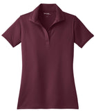 Front View of Maroon Sport-Tek Women's Micropique Sport-Wick Polo. LST650