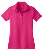 Front View of Pink Raspberry Sport-Tek Women's Micropique Sport-Wick Polo. LST650