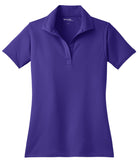Front View of Purple Sport-Tek Women's Micropique Sport-Wick Polo. LST650