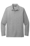 Front View of QuiShaGyHt TravisMathew Oceanside Heather Long Sleeve Polo TM1MZ343