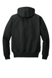 Rear View of Black Carhartt Tall Thermal-Lined Duck Active Jac. CTT106678
