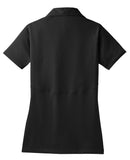 Rear View of Black Sport-Tek Women's Micropique Sport-Wick Polo. LST650