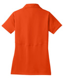Rear View of Deep Orange Sport-Tek Women's Micropique Sport-Wick Polo. LST650