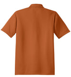 Rear View of Texas Orange Sport-Tek Micropique Sport-Wick Polo. ST650